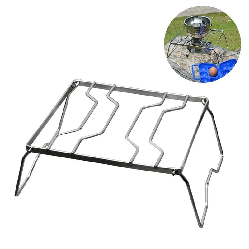 Barbecue Picnic Stainless Steel Portable Pot Holder Bracket Travel Outdoor Practical Camping Grill Park Foldable Multifunctional
