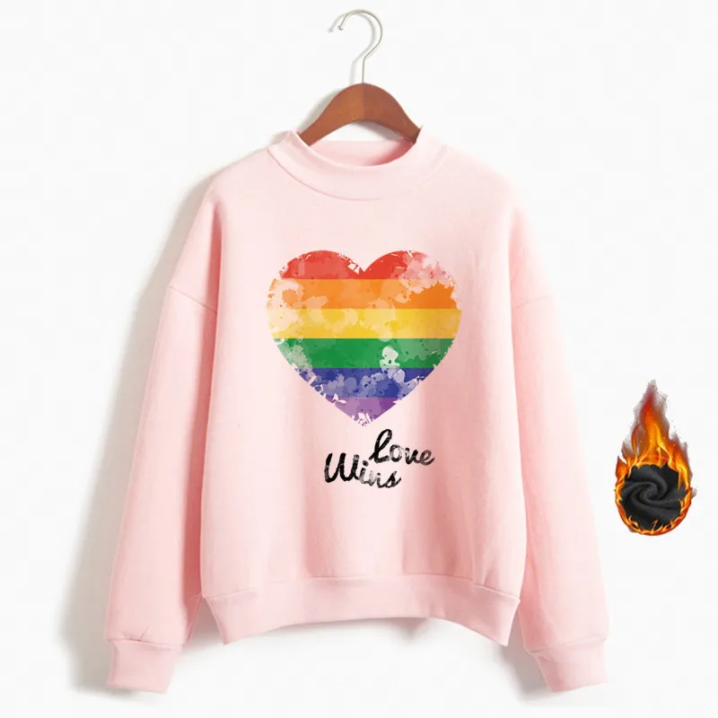 Для женщин гордость ЛГБТ любовь Win толстовки женский Harajuku Love Is Love»; толстовки с капюшоном для девочек Любовь лесби Радужная одежда - Цвет: TB082R-pink