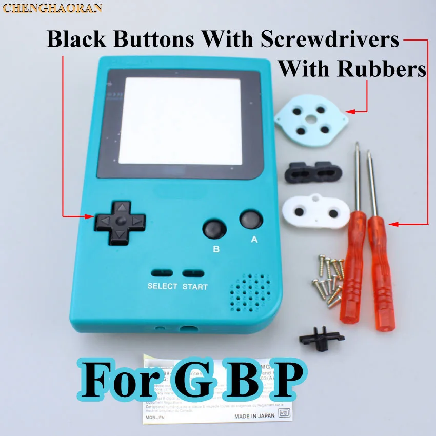 

Teal Color Full Case Cover Housing Shell Replacement For Gameboy Pocket Game Console for GBP Shell Case with Buttons Kit