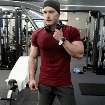 

New t shirt Men Gym Fitness Cotton T-Shirt Male Fashion Print Short sleeve Tee shirt Tops Summer Sport Workout Clothing