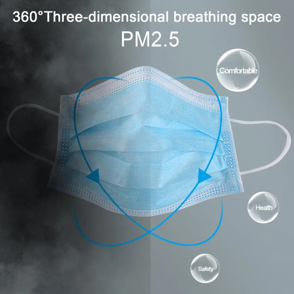 Non-Woven 3 Layers Medical-Grade Disposable Face Mask