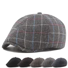 Бренд осень зима Модные мужские береты Британский западный стиль Advanced Hat Классический Винтаж плед кепки унисекс