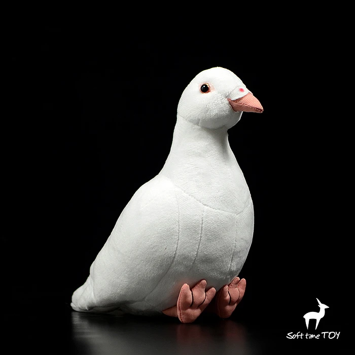 Plush Pigeon Soft Toy Realistic Simulation Stuffed Bird Blue 27cm Kids Xmas Gift