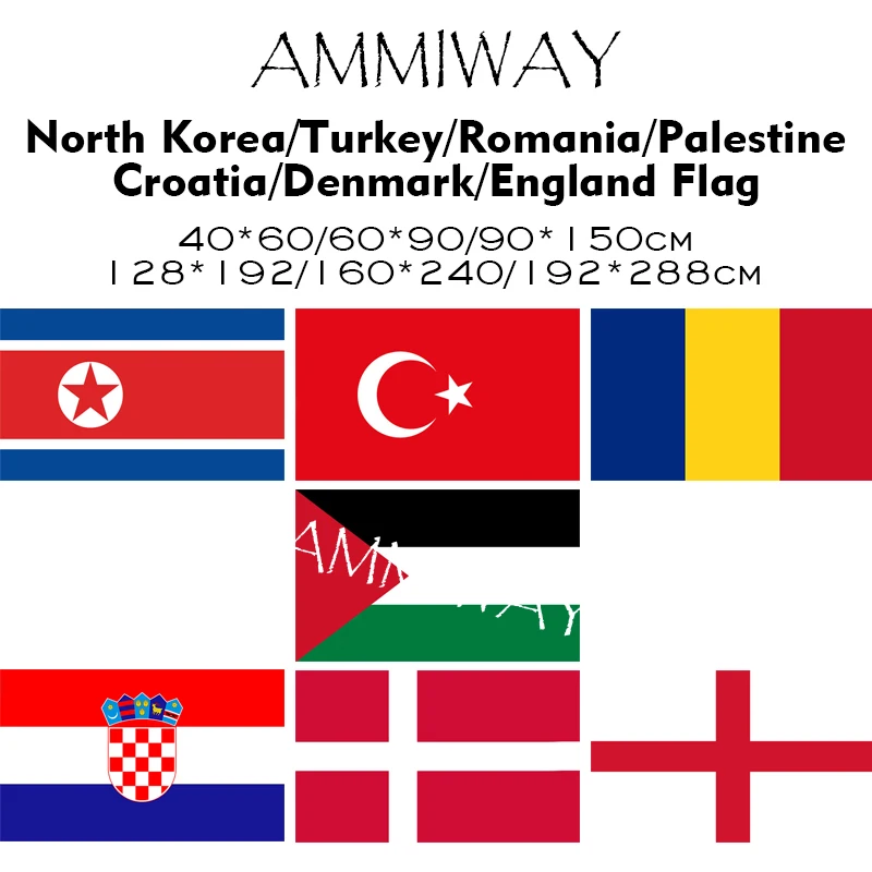 AMMIWAY любой размер Северная Корея Турция Румыния Палестина Хорватия Дания Англия