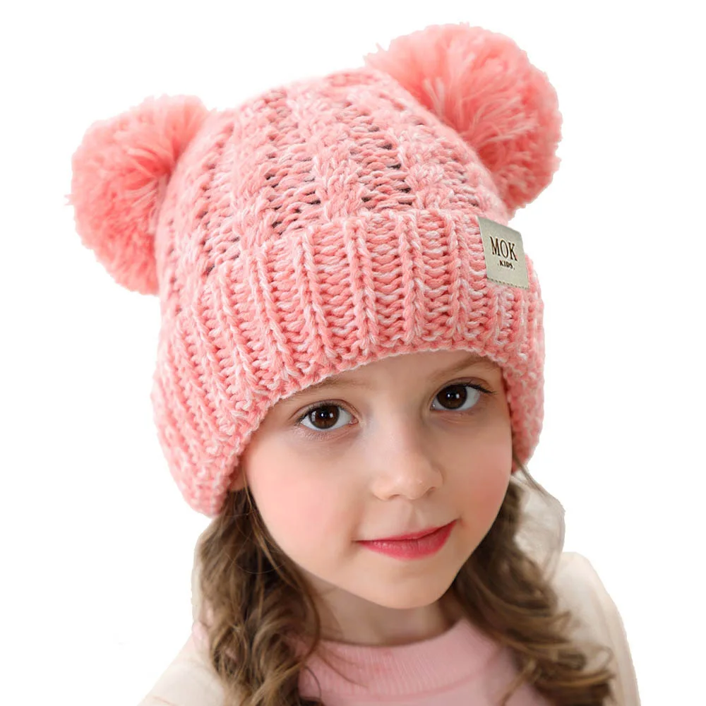 Baby Beanies Hat Pompon Winter Children Warm Hat Knitted Cute Cap Baby Girl Boy Hat Beanie Soft Toddler Hat Bonnet