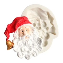 

Santa Claus head Silicone Mold DIY Cake Baked Christmas Pudding Chocolate Mould Cake Decorations Silicone Mold 2022 New