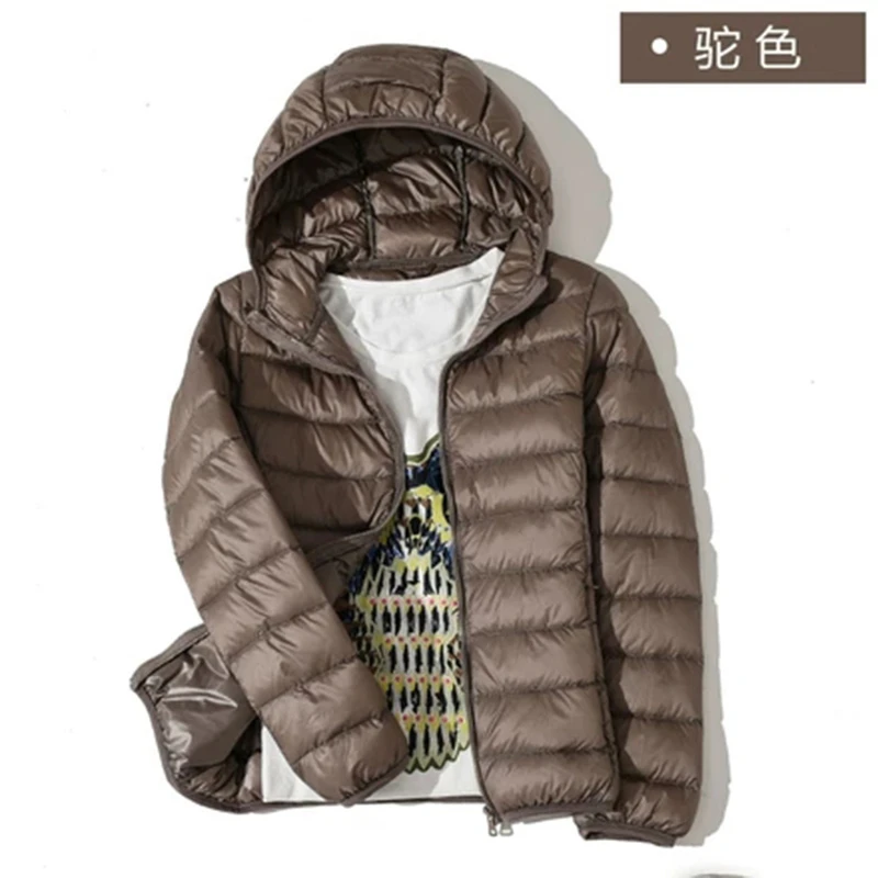 Chaqueta plumón de pato ultraligera para mujer, abrigo de plumas de ganso, fino, cálido, Parka con capucha, prendas de vestir exteriores de doble cara, 2022|Abrigos de plumón| - AliExpress