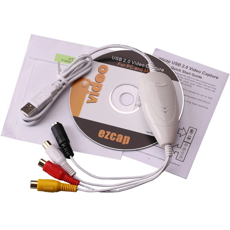 Online Grabador de Audio USB 2,0 Original Ezcap captura de vídeo analógico de VHS, V8, Hi8, 8MM videocámara tv stb a digital, ajuste MAC OS y Win10 64