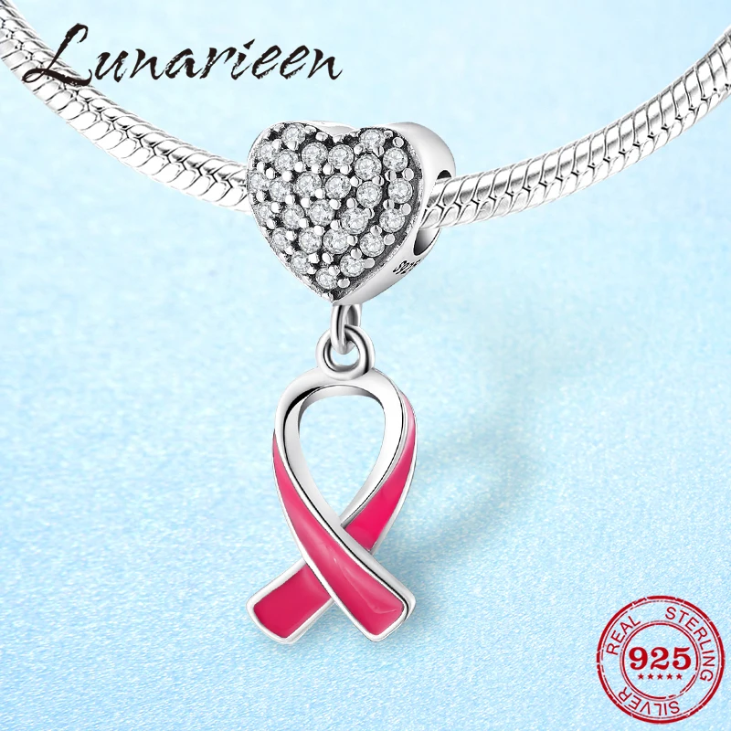 Authentic 925 Sterling Silver Love life and peace Red ribbon pendants beads Fit Original europeu DIY Bracelet Bangles Jewelry | Украшения и