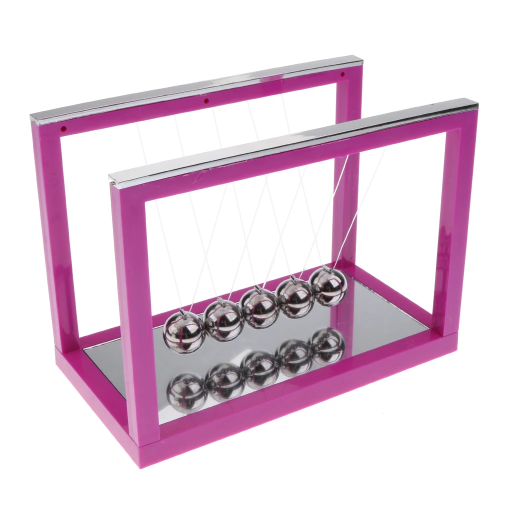 Newton's Cradle Newtons Pendulum Balance Balls Pendulum Physics Science Toy Teaching Aids Office Desk Decor Mirror Base