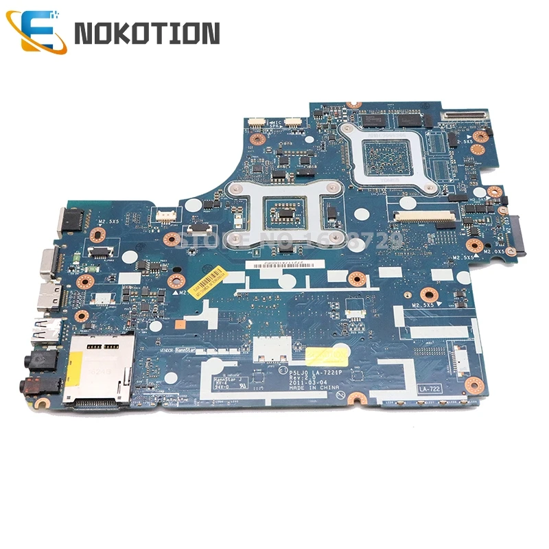 NOKOTION MBBUV02001 MB. BUV02.001 для acer aspire 5830 5830T материнская плата для ноутбука P5LJ0 LA-7221P основная плата HM65 DDR3 GT520M GPU