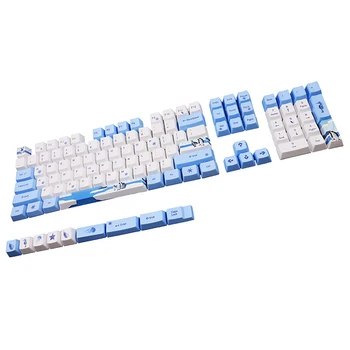 

113 Key PBT Keycap Set DIY Mechanical Keyboard Theme Keycaps Replacement Button Ocean Blue