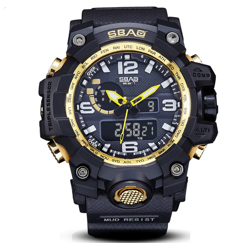 

Fashion Men Military 50m Waterproof Wristwatch LED Sport Watch Male relogios masculino Digital S Shock Mens Waterproof Watches