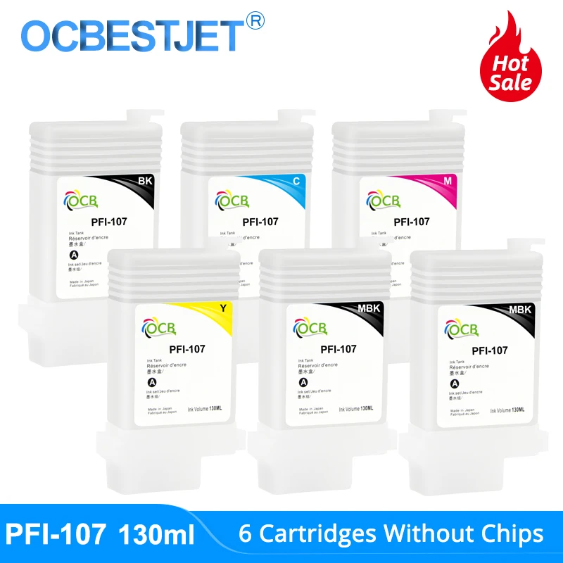 PFI 107 PFI107 многоразовый чернильный картридж без чипов для принтера Canon iPF670 iPF680 iPF685