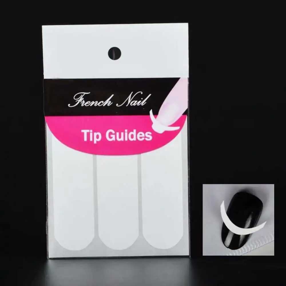 5 Sheets (240PCS ) White French Manicure Strip Nail Art Form Fringe Tip Guides Sticker DIY Line Tips Decoration Tool