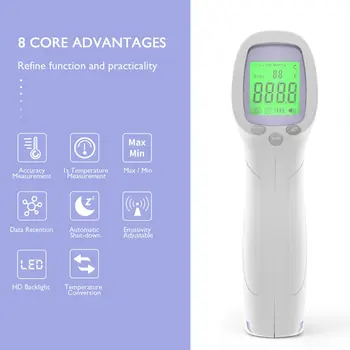 

Handheld Portable Non-Contact Infrared Temperature High Precision Temperature Practical Temperature Meter