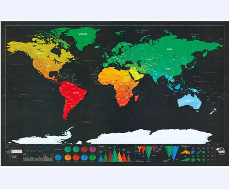 Карта мира для путешествий, Золотая фольга, черная карта для скретч, покрытие из фольги, Карта мира, роскошный подарок для путешествий, Mapa Mundi - Цвет: black