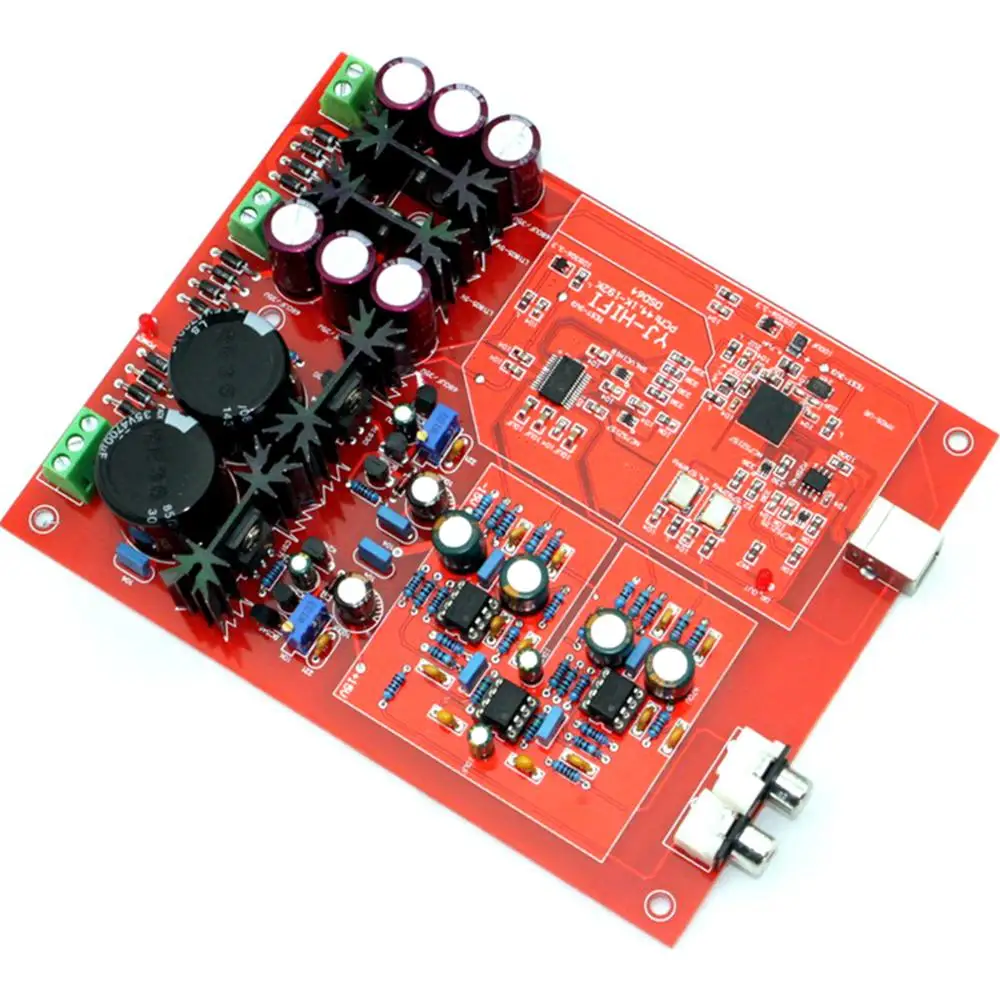 XMOS U8+ WM8741+ AD827 4700 мкФ/35 V* 2 PCM и ультракомпактный DSD, USB декодер в сборе YJ0098