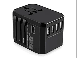 Адаптер для путешествий Универсальный адаптер питания USB зарядное устройство Международный переходник настенные электрические вилки розетки конвертер ЕС США Великобритания AU Plug - Цвет: Classic Black