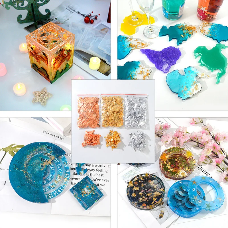 2-10g Gold Leaf Flakes Sequins Glitters Epoxy Resin Filling Gold Foil Paper  DIY Resin Silicone Mold Nail Art Jewelry Making - AliExpress