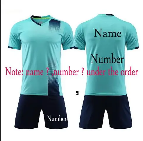 Логотип с именем на заказ! футбольные футболки для футбольной команды, мужские футбольные тренировочные костюмы, спортивные костюмы, M-5XL - Цвет: blue   print