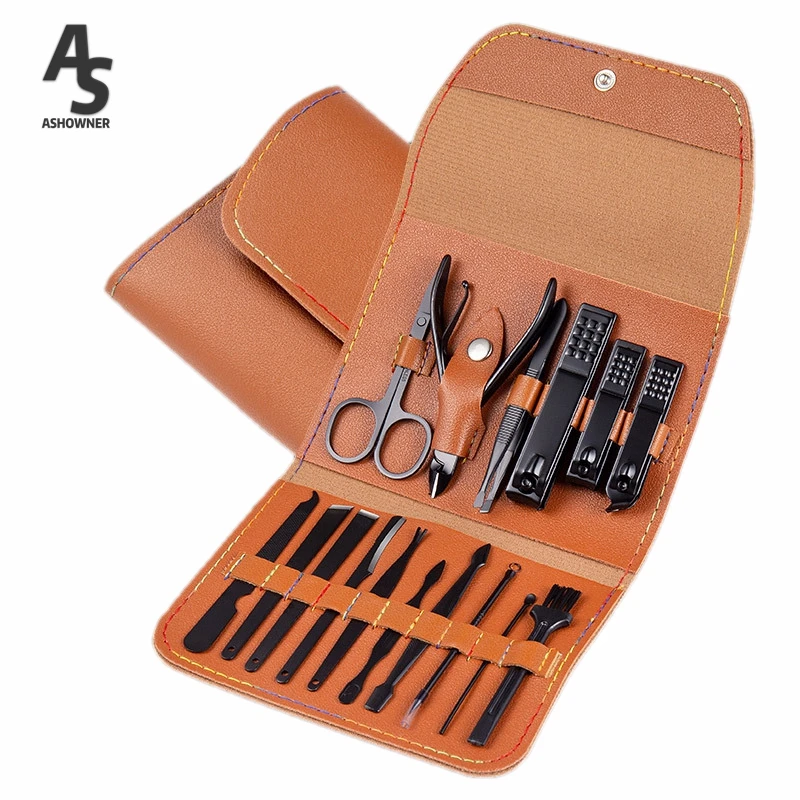 16pcs Pruning Nail Clippers Cutting Pliers Set Single Nail Groove Pedicure Scissors Inflammation Cuticle Clipper Tool Home Tools