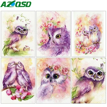 

AZQSD Diamond Painting Owl Animal 5d Diy Diamond Embroidery Sale Handicrafts Needlework Home Decor Gift Cross Stitch Kits