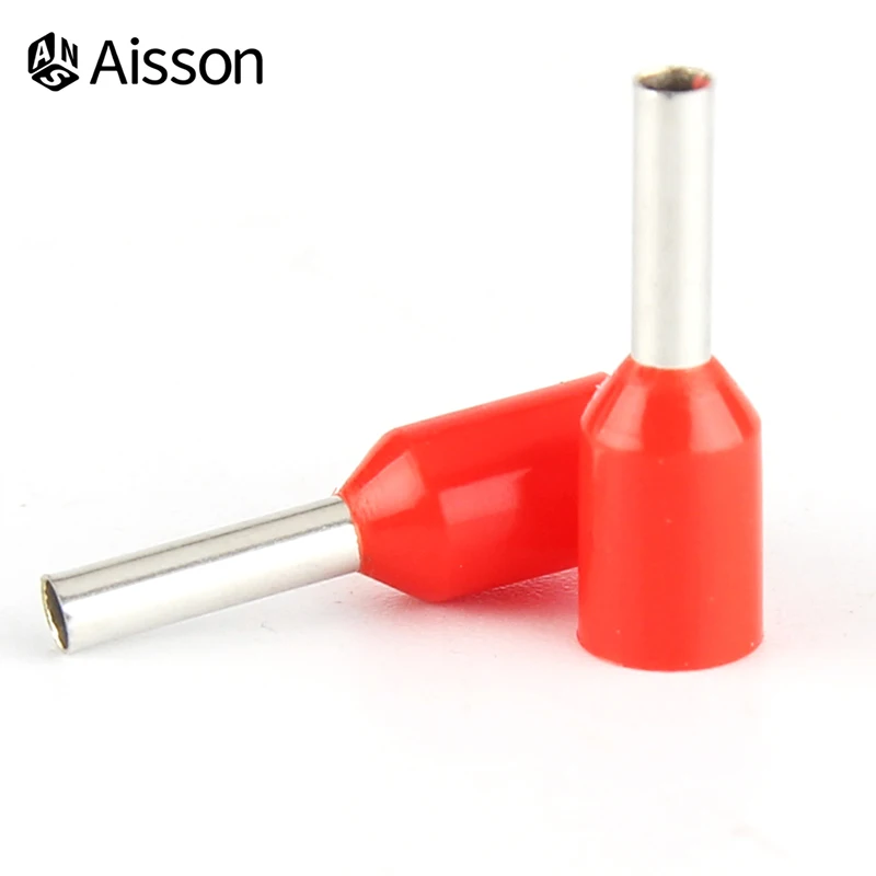 Terminal Connector 100pcs Insulated Ferrules Terminal Block Cord End Wire Connector E0508 E1008 E1508 E2508 E4009 E6012 Electrical Crimp Terminator