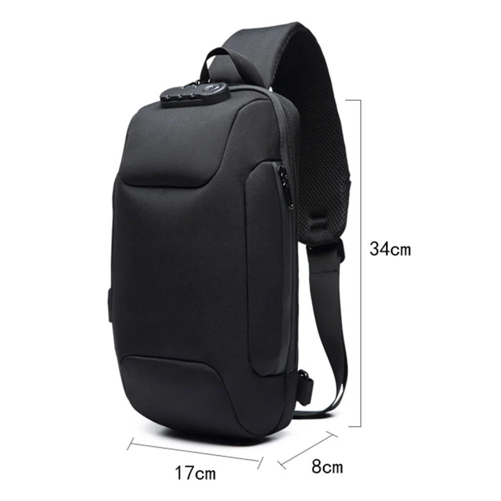 Lightweight Cycling Travel Outdoor Adjustable Strap Crossbody Oxford Cloth Camping Hiking Code Lock Multifunction Men Chest Bag