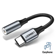 Ugreen Тип C 3,5 Jack наушники USB C до 3,5 мм AUX Наушники адаптер аудио кабель для Huawei V30 mate 20 P30 pro Xiaomi Mi 10 9