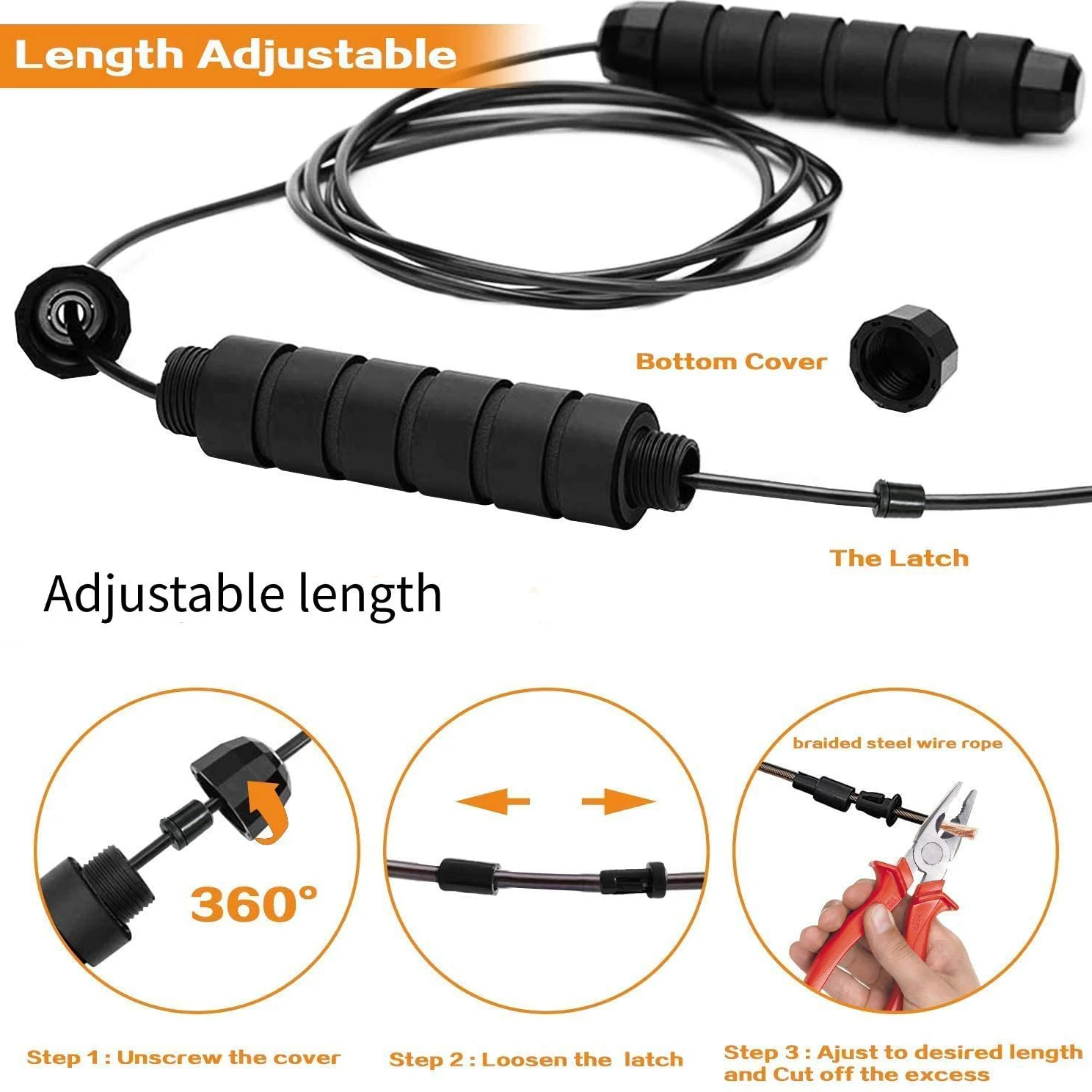 New Portable Jump Rope Tangle-Free Ball Bearing Fast Skipping Rope Speed Training Crossfit Gym Exercise Home Outdoor