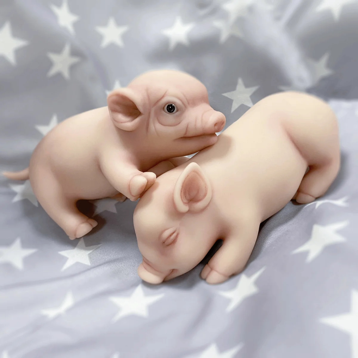 Reborn Silicone Mini Baby Pig Full Body Lifelike Piglet 5inches 