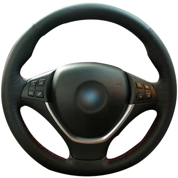 

Black Artificial Leather Car Steering Wheel Cover for BMW X5 E70 2006 2007 2013 X6 E71 2008-2014 E72 (ActiveHybrid X6) 2009-2010