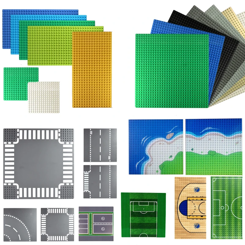 Figure Classiche Blocchi Piastra Di Base City Road Street Piatti Di Base Fai Da Te Calcio Board Building Blocks Costruzione Giocattoli Da Costruzione 