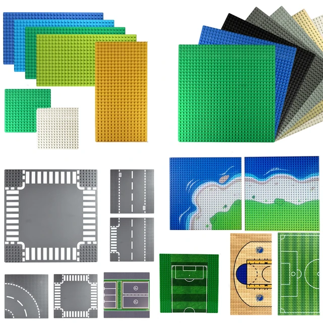 Classic Figures Baseplate Blocks City Road Street Base Plates DIY Football Board Building Blocks Construction Building Toys Gift 1