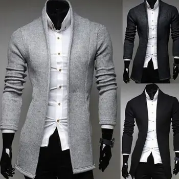 

Mens Vintage Blazer Coats Knitted Mandarin Collar Business Dress Blazers Casual Jackets Male S-lim Suit Jacket Man coat winter