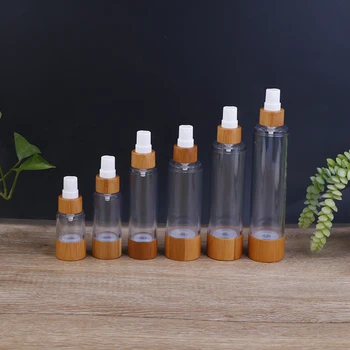 

20/30/50/80/100/120ML Empty Bamboo Glass Emulsion Spray Bottle Skincare Cream Cosmetic Packaging Container