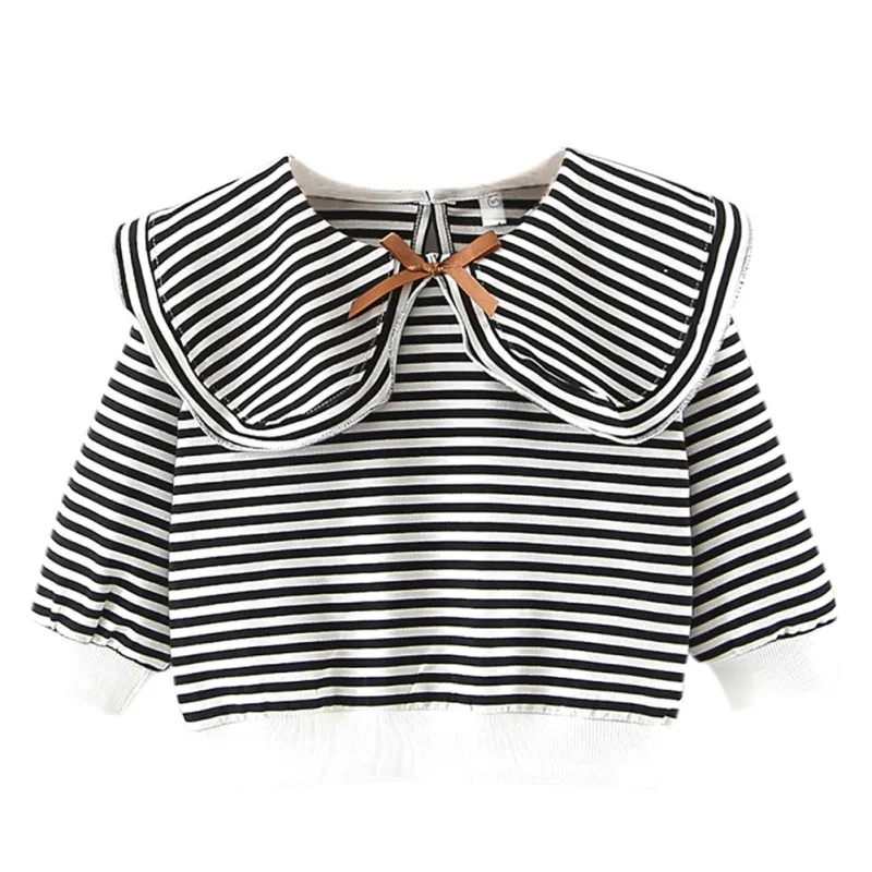 

2019 New Autumn Baby Girls Cotton Stripe Print T-shirt Tops Blouse Long Sleeve Children Casual Shirts