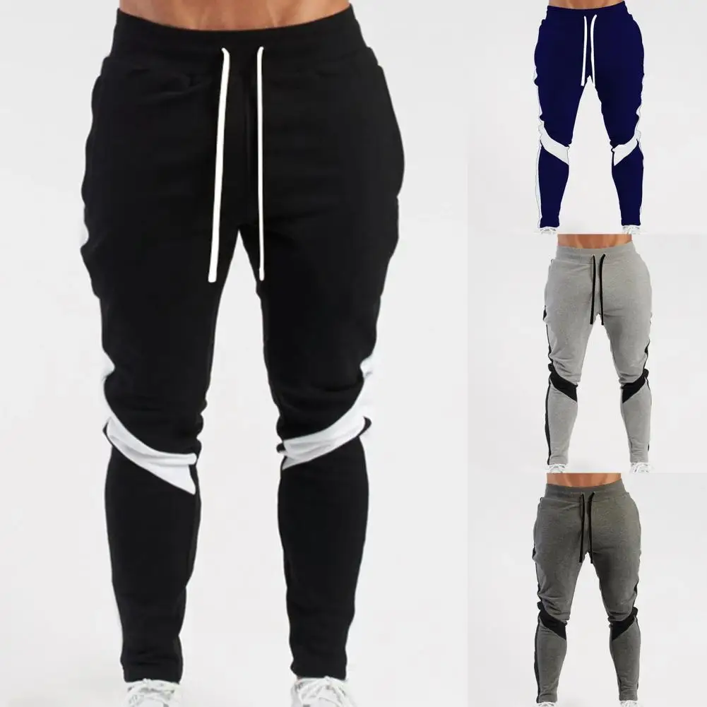 Men's Pencil Pants Bodybuilding Contrast Colors Breathable Trousers Patchwork Leisure Sport Training Jogging Splicing Long Pants men trousers