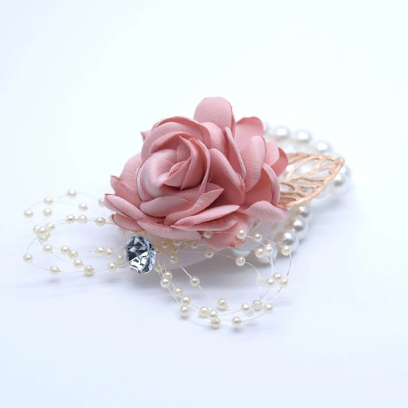 Шелковый розовый корсаж на запястье цветок бутоньерка для жениха свадебная бутоньерка на запястье Свадебные цветы искусственные цветы вечерние украшения