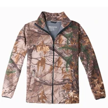 Зимняя камуфляжная тактическая флисовая охотничья куртка Военный, двойной слой теплый ветрозащитный утолщение охотничья одежда Кемпинг Туризм