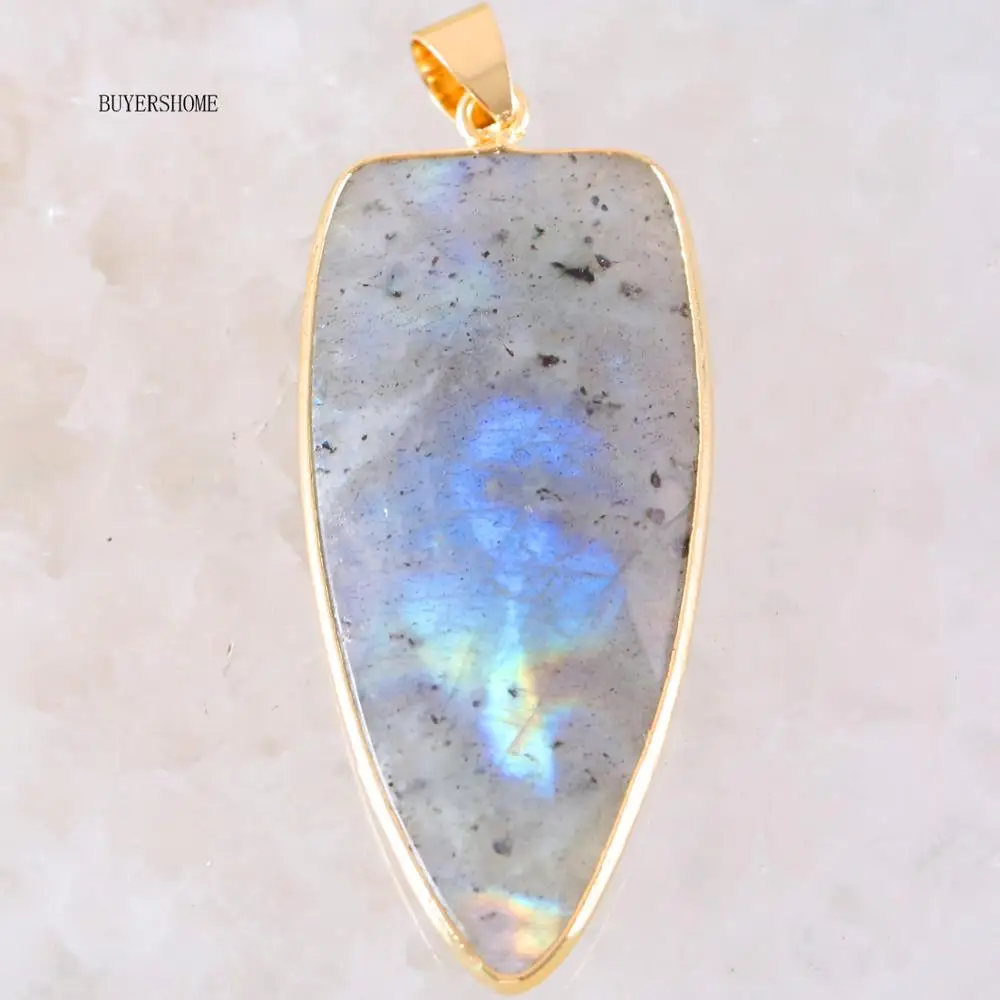 

1Pcs Faceted Labradorite Natural Stone Moonstone Sunstone Divination Spiritual Meditation Jewelry Pendant Fit Necklace K2047