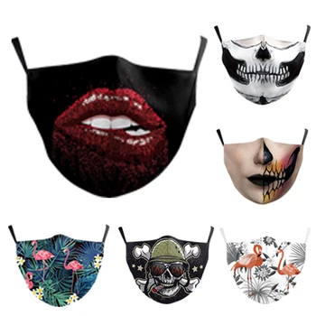 

Hombres Mouth Mask Adult Cartoon Face Cover Casual Harajuku Cotton Windproof Anti-Dust Anti Pollution Reusable Masks