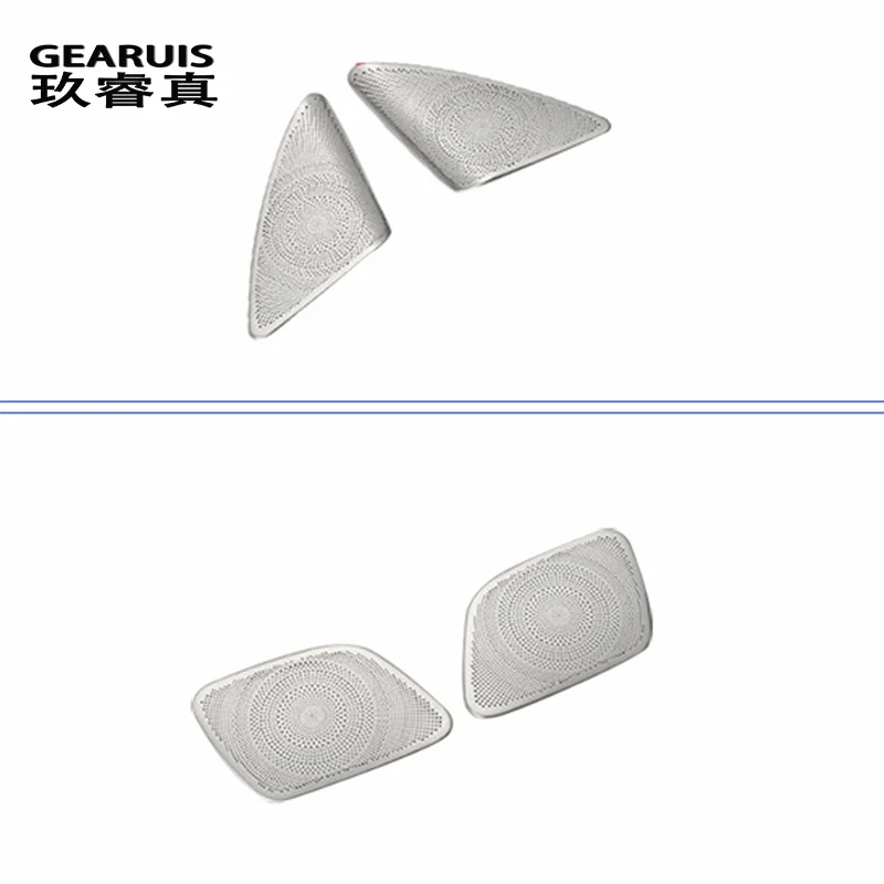 Car styling Audio Speaker Rear Door Loudspeaker Trim Covers Stickers For Audi A4 B8 stainless steel Interior auto Accessories