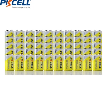 

50PC/lot PKCELL Ni-MH 9V Rechargeable Batteries 6LR61 E22 MN1604 522 6f22 MN1604 9v battery 250mAh for electronic thermometer