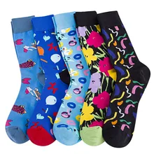 Носки зимние теплые повседневные цветные осенние модные забавные носки в трубке повседневные хлопковые носки Calcetines Meias W2