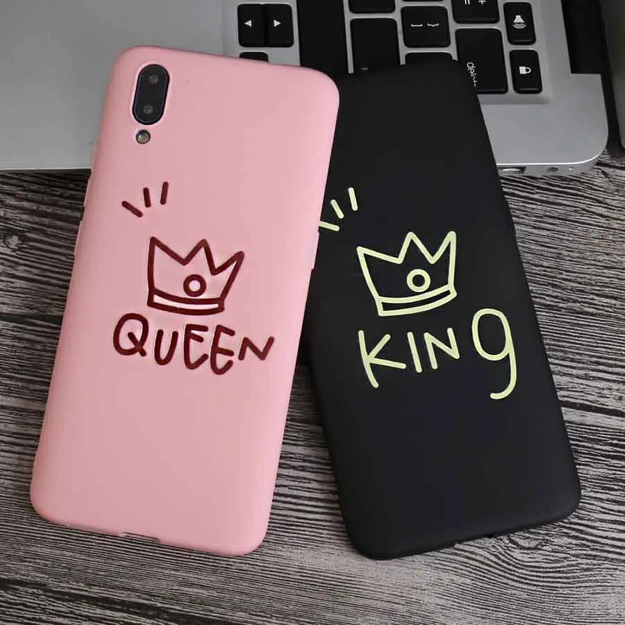 Милый чехол King queen Crown для samsung Galaxy A80 A70 A50 A40 A30 A10 Чехлы M10 M20 M30 A7 A8 A9 2018 мягкий из ТПУ |