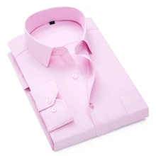 Высокое качество, розовая рубашка, Мужская одежда, рубашки, белые, длинный рукав, хлопок, обычная посадка, мужская, деловая, официальная, на пуговицах, Весенняя мода