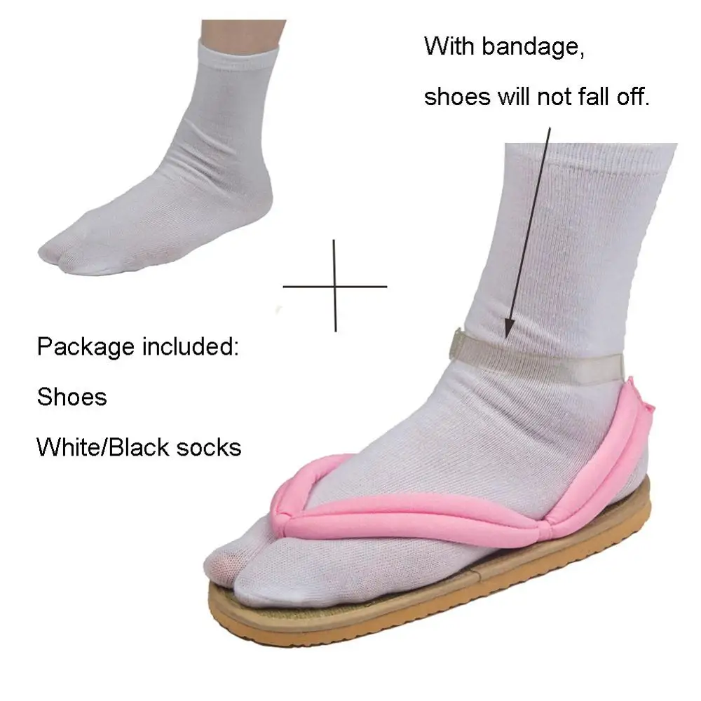 Cosplay Shoes Anime Demon Slayer With Socks For Adults Kids Kimetsu no Yaiba Accessories