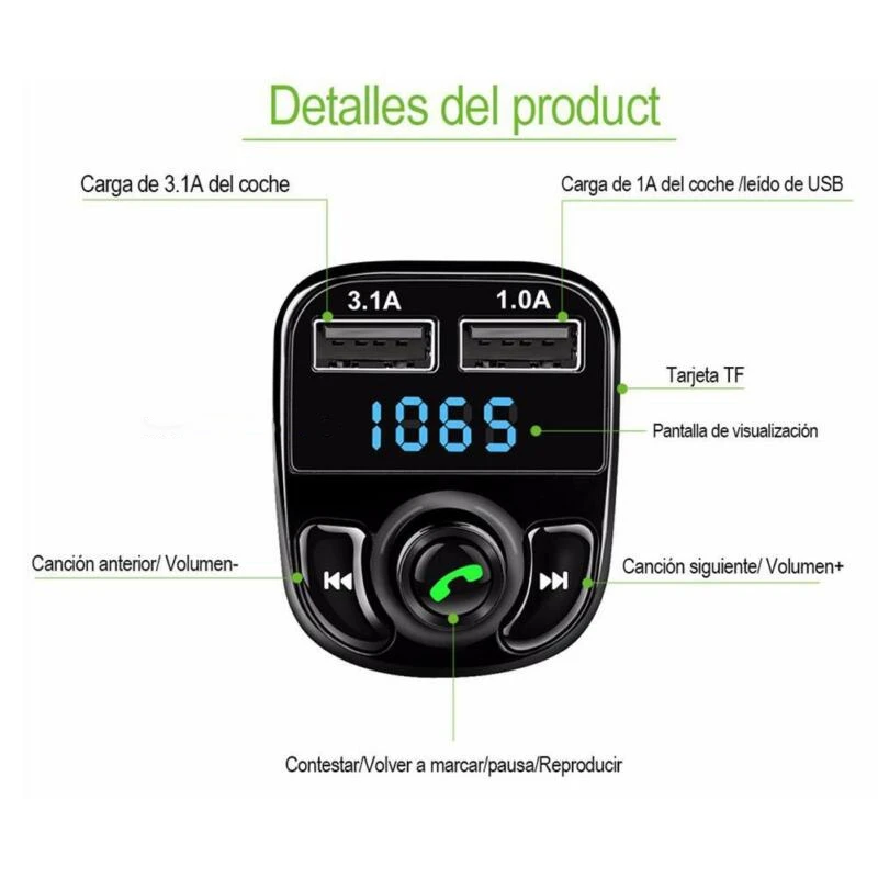 Bluetooth fm-передатчик беспроводной радио плеер MP3-плеер двойной USB Автомобильный плеер